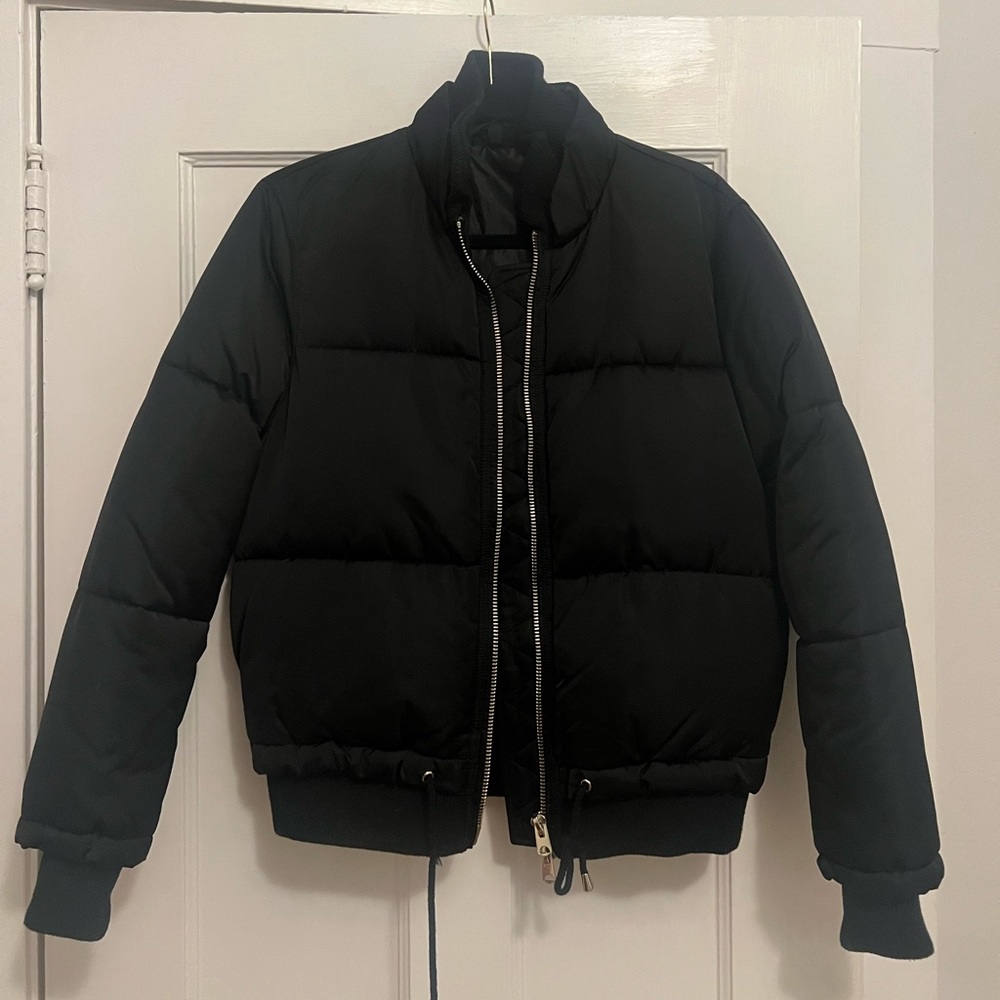 Topshop black puffer coat
